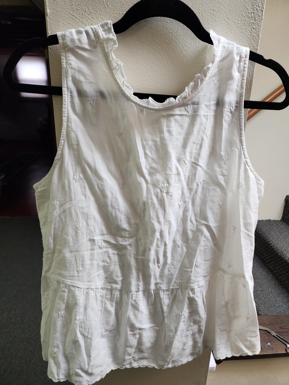 LOFT NWT Women's White Sleeveless Peplum Tank Top